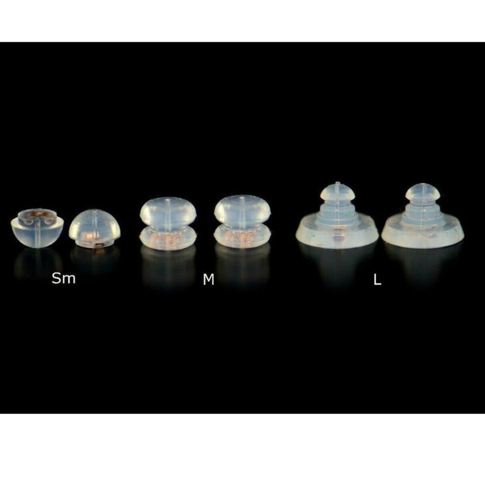 14k Rose Gold Gold Jelly Silicon Back Earring by Piece and Pair Medium - 1 Pair